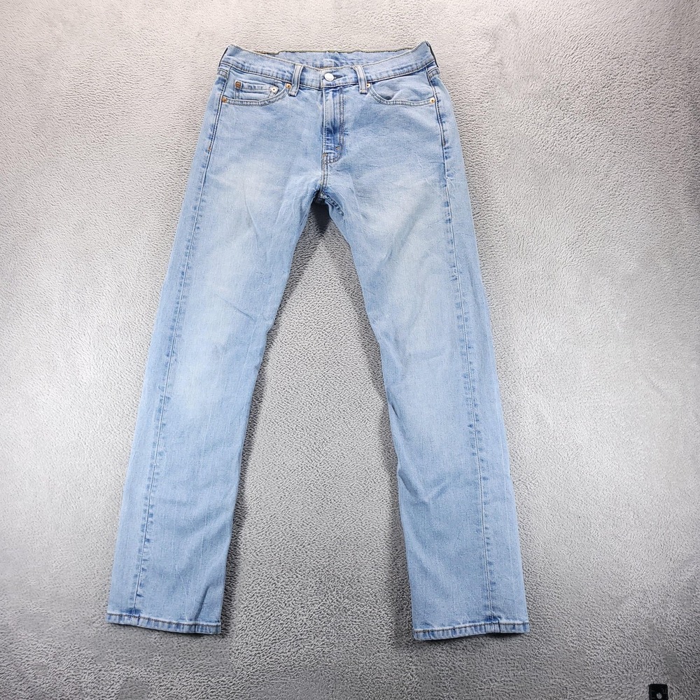 Levis 513 Jeans Mens 31x32 Blue Slim Straight Light Wash Stretch Denim Comfort